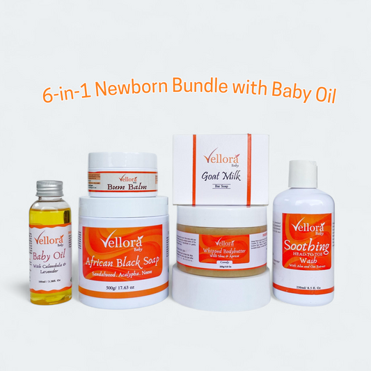6-in-1 Full Newborn Bundle with Baby Oil